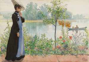 Karin By The Shore by Carl Larsson Oil Painting