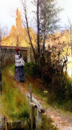 Karin I Grez, Hostmotiv Oil painting by Carl Larsson