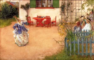 Lisbeth in 'Blue Bird' painting by Carl Larsson