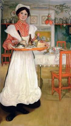 Martina with the Breakfast Tray Oil painting by Carl Larsson