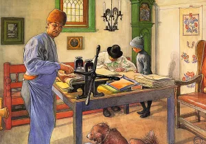 My Acid Workshop Where I do my Etching by Carl Larsson - Oil Painting Reproduction