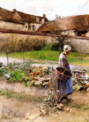 October Oil painting by Carl Larsson