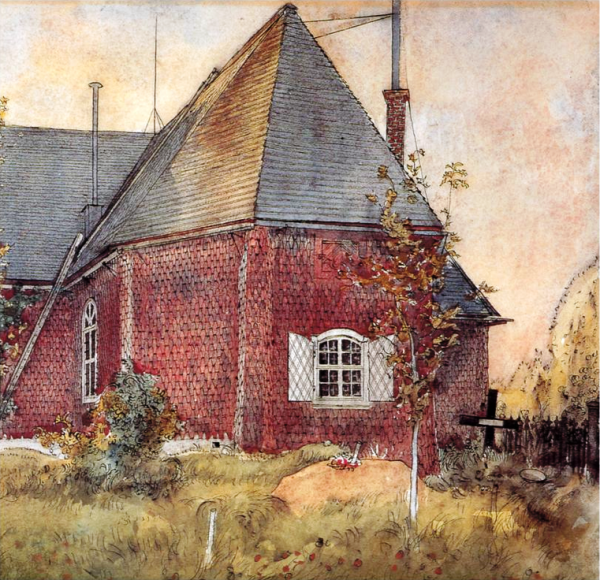 Old Sundborn Church by Carl Larsson - Hand-Painted Oil Painting Reproduction