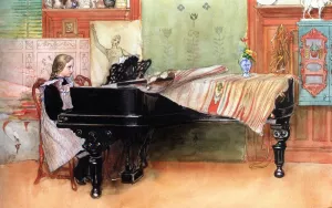 Playing Scales Oil painting by Carl Larsson