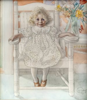 Portrait of Inga-Maria Thiel by Carl Larsson Oil Painting
