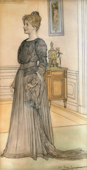 Portrait of Mrs. Signe Thiel Oil painting by Carl Larsson