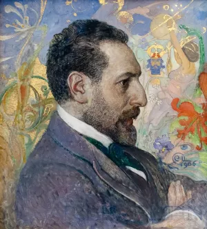 Portrait of Oscar Levertin by Carl Larsson Oil Painting