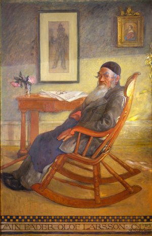 Portrait of the Artist's Father by Carl Larsson Oil Painting