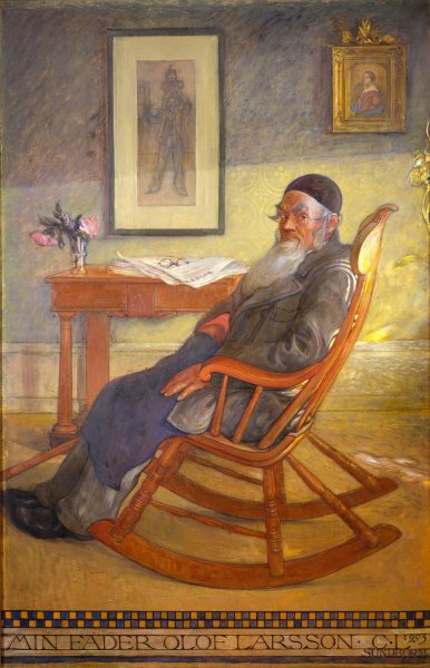 Portrait of the Artist's Father  by Carl Larsson - Hand-Painted Oil Painting Reproduction