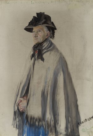 Portrait of the Artist's Mother by Carl Larsson Oil Painting