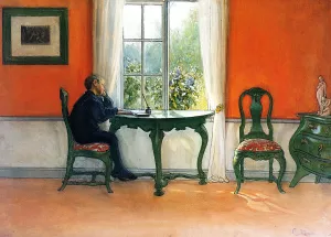 Required Reading by Carl Larsson Oil Painting
