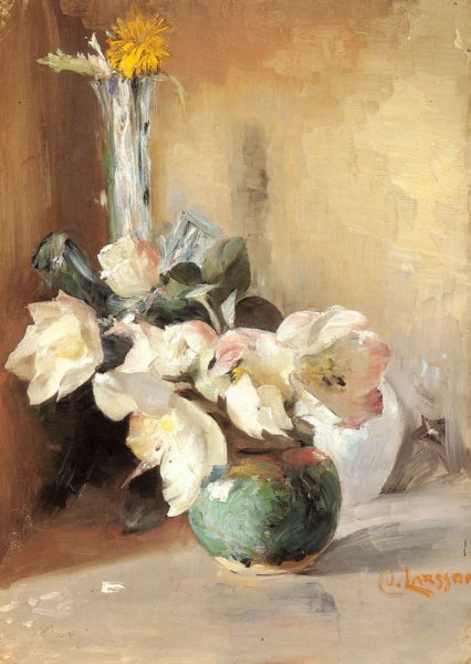 Roses De Noel by Carl Larsson - Hand-Painted Oil Painting Reproduction