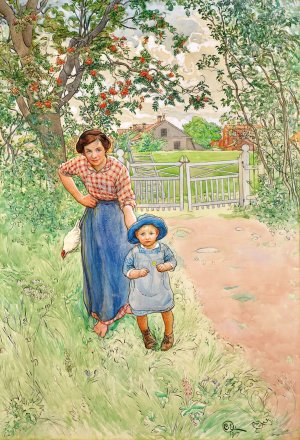 Say Hello to the Gentleman! by Carl Larsson Oil Painting