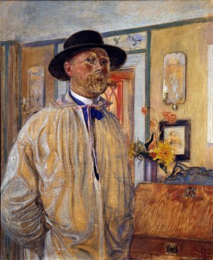 Self-Portrait by Carl Larsson Oil Painting