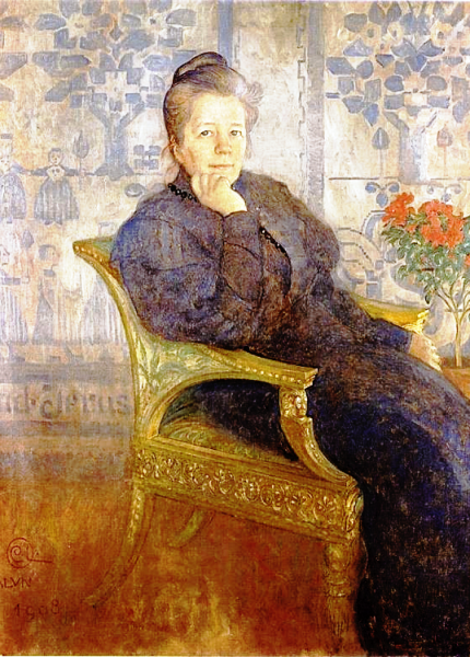 Selma Lagerlof by Carl Larsson - Hand-Painted Oil Painting Reproduction