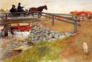 The Bridge by Carl Larsson - Oil Painting Reproduction
