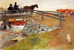 The Bridge Oil painting by Carl Larsson