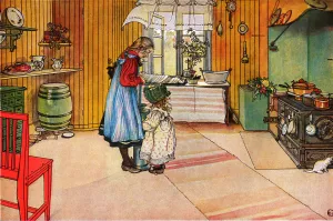 The Kitchen by Carl Larsson Oil Painting