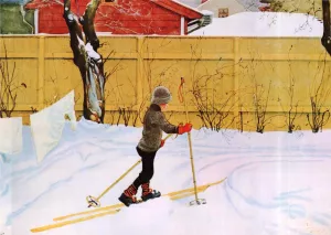 The Skier painting by Carl Larsson