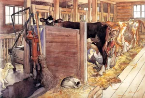 The Stable by Carl Larsson Oil Painting