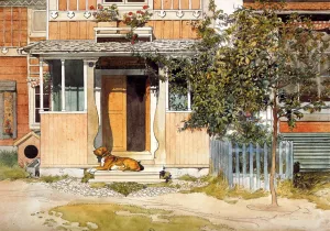 The Verandah by Carl Larsson Oil Painting