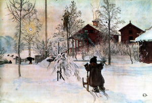 The Yard and Wash-House Oil painting by Carl Larsson