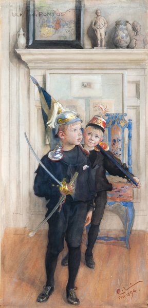Ulf and Pontus by Carl Larsson Oil Painting