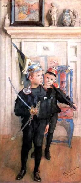 Ulf and Pontus by Carl Larsson - Oil Painting Reproduction