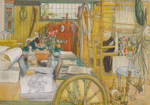 Verkstaden by Carl Larsson Oil Painting