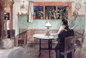 When the Children Have Gone to Bed by Carl Larsson Oil Painting