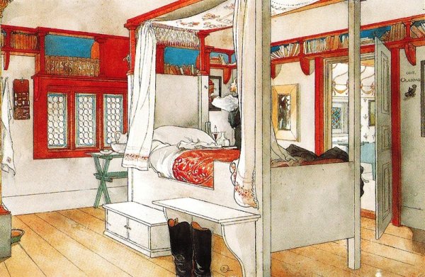 Main Product Photo of Carl Larsson's Bed Painting by Carl Larsson