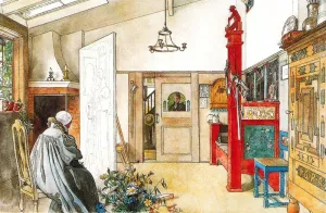 Carl Larsson's Studio, Left by Carl Larsson - Oil Painting Reproduction