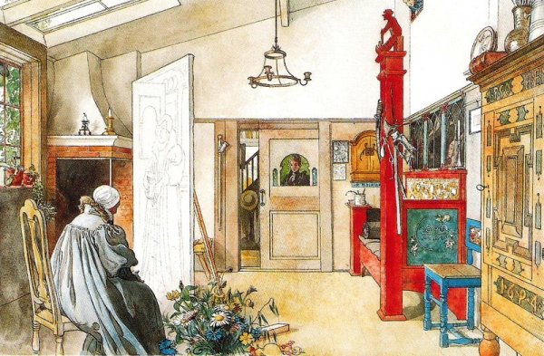 Main Product Photo of Carl Larsson's Studio, Left Painting by Carl Larsson