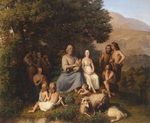 Homer Sings by Karl Becker Oil Painting