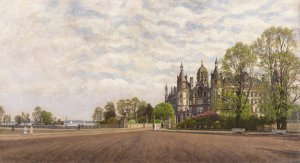 Blick auf Schloss Schwerin by Carl Malchin Oil Painting