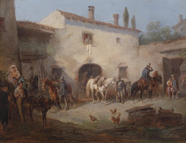 Osterreichische Husaren by Carl Martin Ebersberg - Hand-Painted Oil Painting Reproduction