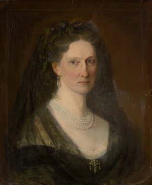 Portrait Of Baroness Hedviga Mednyanszka by Carl Martin Ebersberg Oil Painting