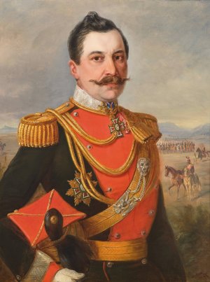 Portrat Karl Reichsfreiherr von Simbschen by Carl Martin Ebersberg Oil Painting