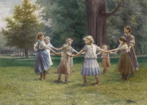 Kinderreigen Oil painting by Carl Massmann
