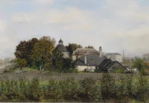 Motiv aus einem Vorort Wiens Oil painting by Carl Massmann