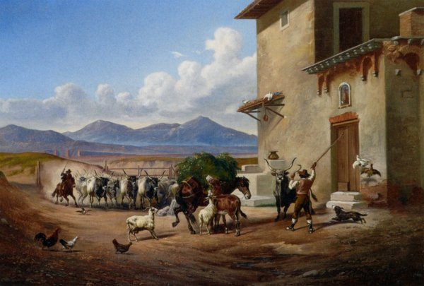 Main Product Photo of The Bulls Painting by Carl Max Gerlach Quaedvlieg