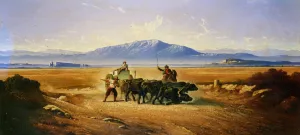 Transporting a Block of Marble by Carl Max Gerlach Quaedvlieg - Oil Painting Reproduction