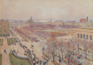 Die Ringstrase in Wien by Carl Max Muller Oil Painting