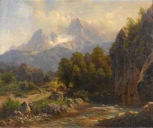 Blick auf den Watzmann by Carl Millner Oil Painting