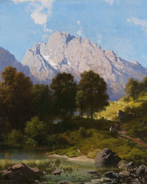 Sommerliche Gebirgslandschaft by Carl Millner Oil Painting