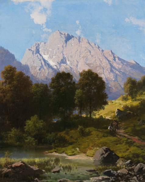 Main Product Photo of Sommerliche Gebirgslandschaft  Painting by Carl Millner