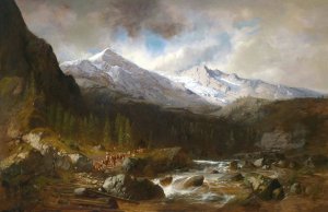 Viehabtrieb by Carl Millner Oil Painting