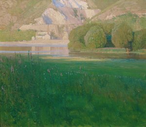 Abenddammerung. Steinbruch an der Donau by Carl Moll Oil Painting