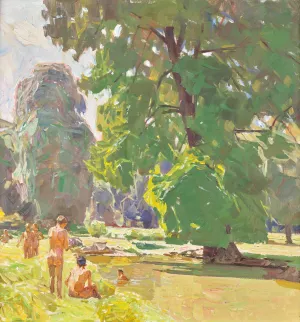 Aus dem Wiener Prater II Sommertag Oil painting by Carl Moll