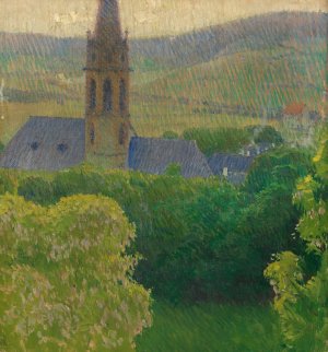 Blick auf die Heiligenstadter Pfarrkirche by Carl Moll Oil Painting